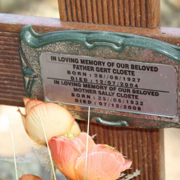 CLOETE Gert 1927-2004 &amp; Sally 1932-2008