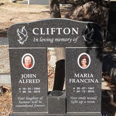 CLIFTON John Alfred 1946-2019 &amp; Maria Francina 1947-2010