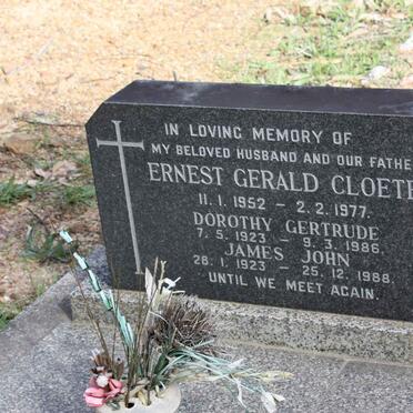 CLOETE Ernest Gerald 1952-1977 :: CLOETE Dorothy Gertrude 1923-1986 :: CLOETE James John 1923-1988