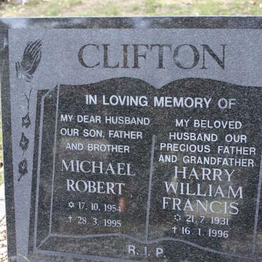 CLIFTON Michael Robert 1954-1995 :: CLIFTON Harry William Francis 1931-1996