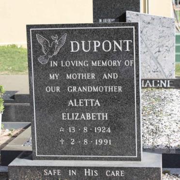 DUPONT Alette Elizabeth 1924-1991