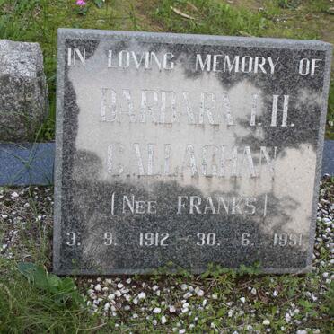 GALLAGHAN Barbara I.H. nee FRANKS 1912-1991
