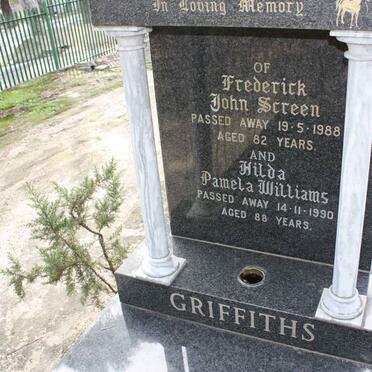 GRIFFITHS Frederick John Screen -1988 &amp; Hilda Pamela WILLIAMS -1990