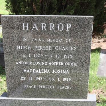 HARROP Hugh Persse Charles 1909-1975 &amp; Magdalena Josina 1913-1999