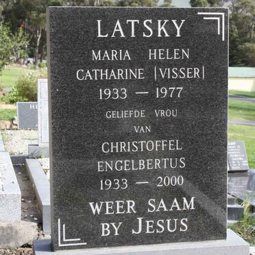 LATSKY Christoffel Engelbertus 1933-2000 &amp; Maria Helen Catharine VISSER 1933-1977