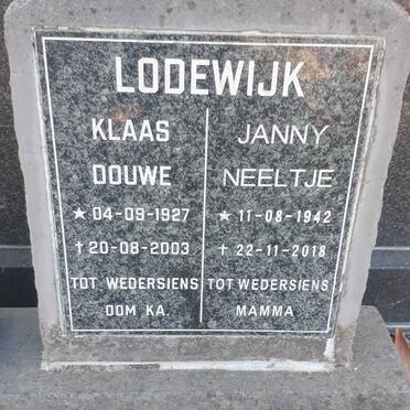 LODEWIJK Klaas Douwe 1927-2003 &amp; Janny Neeltje 1942-2018