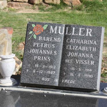 MULLER Barend Petrus Johannes Prins 1912-1987 &amp; Catharina Elizabeth Johanna VISSER 1914-1990