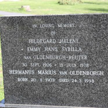 OLDENBORGH Hermanus Marius, van 1903-1998 &amp; Hildegard Helene Emmy Hans Sybilla REUTER 1906-1998