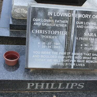 PHILLIPS Christopher 1941-2003 &amp; Sarah 1944-2005