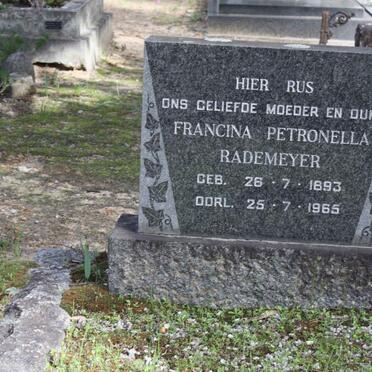 RADEMEYER Francina Petronella 1893-1965