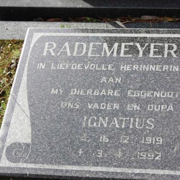 RADEMEYER Ignatius 1919-1992