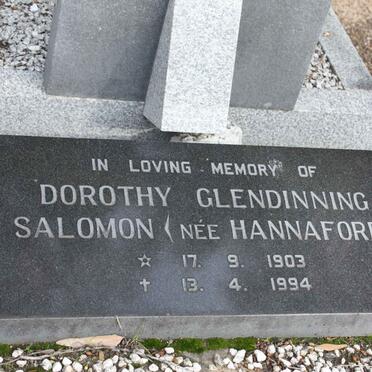 SALOMON Dorothey Glendinning nee HANNAFORD 1903-1994