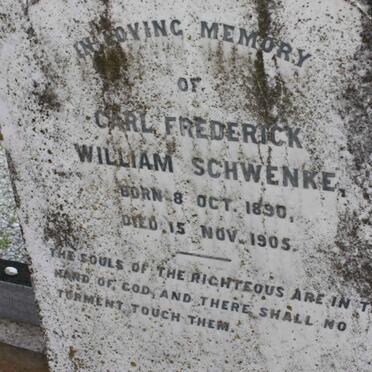 SCHWENKE Carl Frederick William 1890-1905
