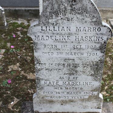 HASKINS Lillian Marro Madeline 1900-1901 :: HASKINS Kate Madeline -1902