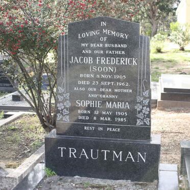 TRAUTMAN Jacob Frederick 1905-1962 &amp; Sophie Maria 1905-1985