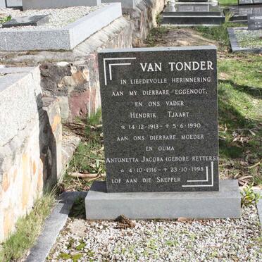 TONDER Hendrik Tjaart, van 1913-1990 &amp; Antonetta Jacoba RETTERS 1916-1998