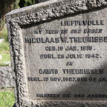 THEUNISSEN Nicolaas W. 1918-1942 :: THEUNISSEN Dawid -1927 