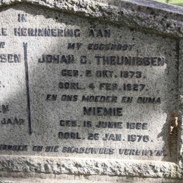 THEUNISSEN Johan G. 1873-1927 &amp; Miemie 1886-1970 