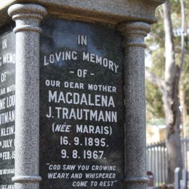TRAUTMANN Magdalena J. nee MARAIS 1895-1967