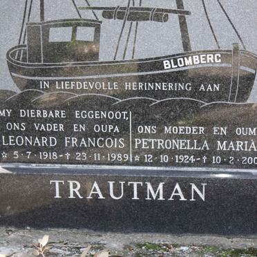 TRAUTMAN Leonard Francois 1918-1989 &amp; Petronella Maria 1924-2002