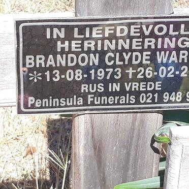 WARNER Brandon Clyde 1973-2021