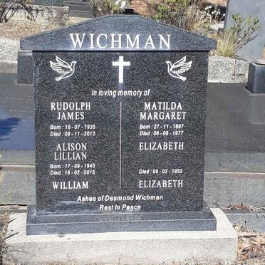 WICHMAN Matilda Margaret 1897-1977 :: WICHMAN Rudolph James 1935-2013