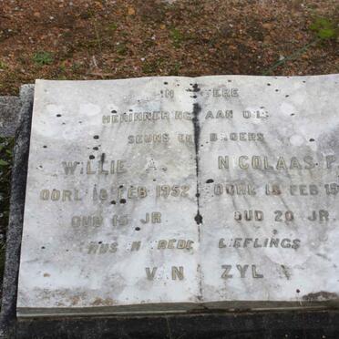 ZYL Willie A., van -1952 :: ZYL Nicolaas P. van -1952