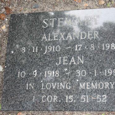 STEWART Alexander 1910-1984 &amp; Jean 1918-1994
