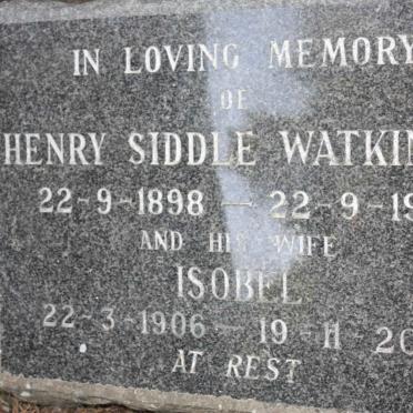 WATKINSON Henry Siddle 1898-1973  &amp; Isobel 1906-2000