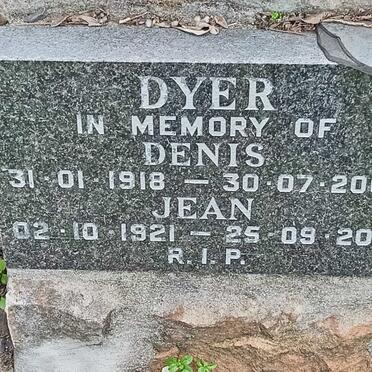 DYER Denis 1918-2008 &amp; Jean 1921-2010