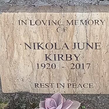 KIRBY Nikola June 1920-2017