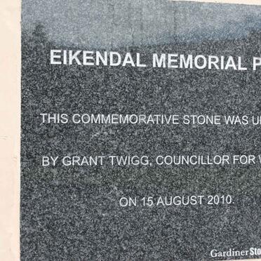 3. Eikendal Memorial Park