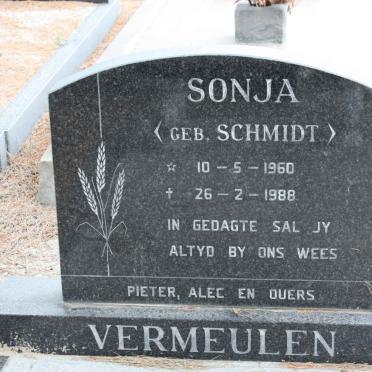 VERMEULEN Sonja nee SCHMIDT 1960-1988