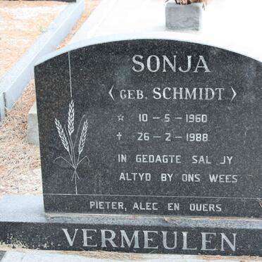VERMEULEN Sonja nee SCHMIDT 1960-1988