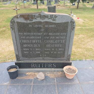 RUITERS Christoffel Arnoldus 1893-1981 & Charlotte Beatrice 1895-1977