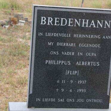 BREDENHANN Philippus Albertus 1937-1993