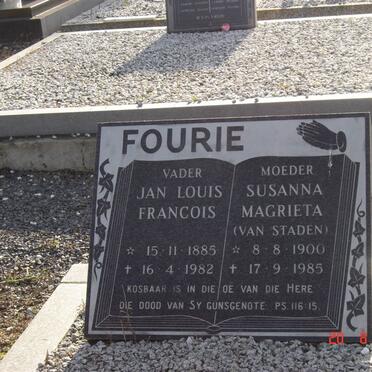 FOURIE  Jan Louis Francois 1885-1982 &amp; Susanna Magrieta VAN STADEN 1900-1985