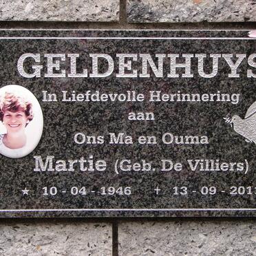 GELDENHUYS Martie nee DE VILLIERS 1946-2011