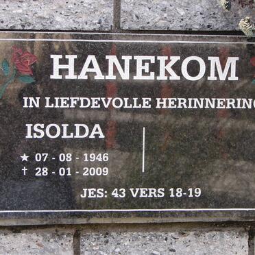 HANEKOM Isolda 1946-2009