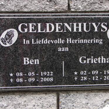 GELDENHUYS Ben 1922-2008 &amp; Grietha 1929-2011