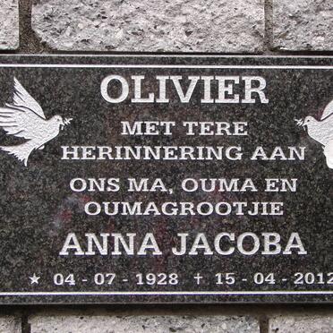OLIVIER Anna Jacoba 1928-2012