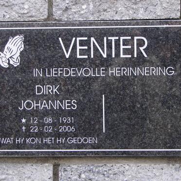 VENTER Dirk Johannes 1931-2006