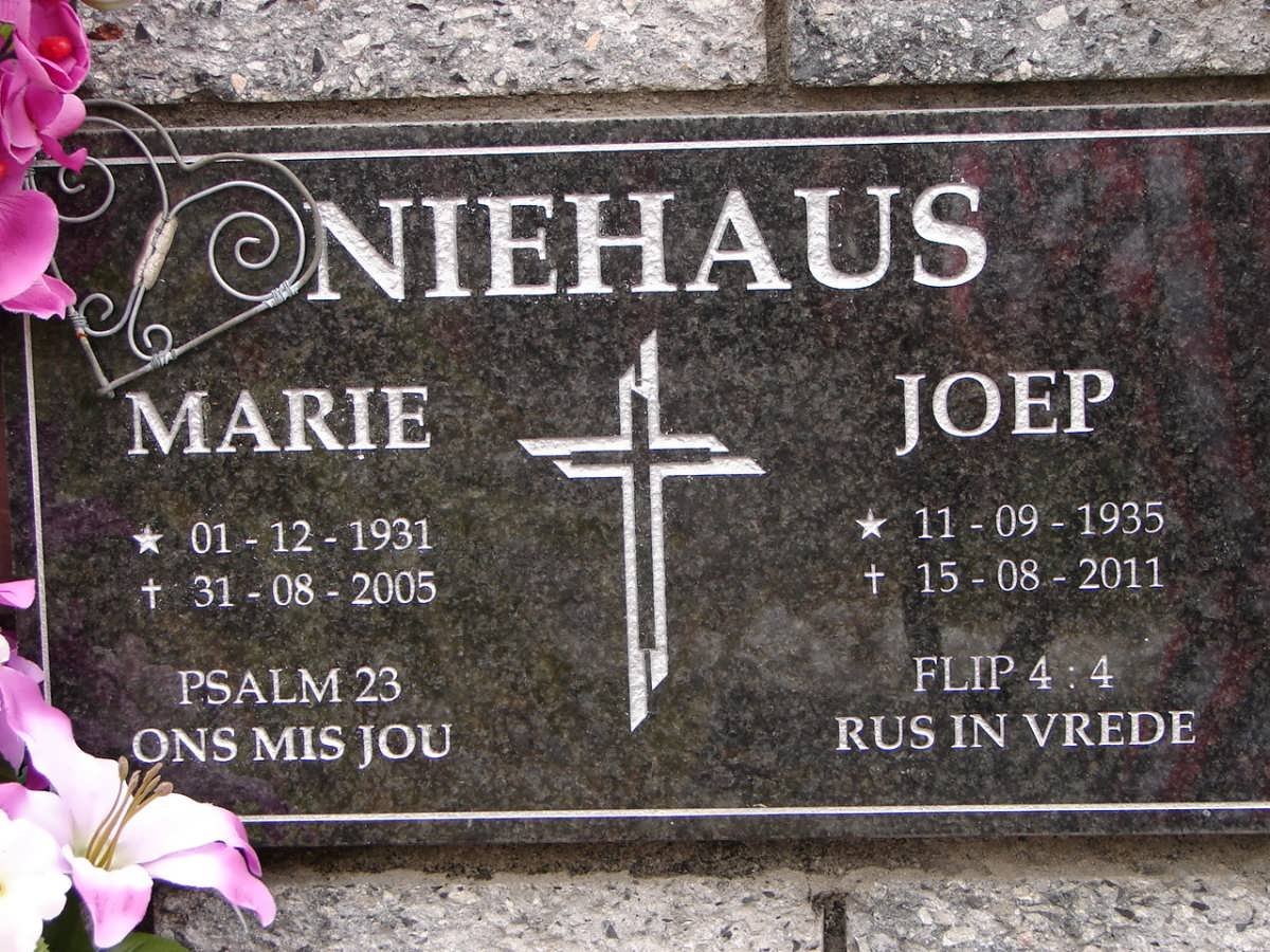 NIEHAUS Joep 1935-2011 &amp; Marie 1931-2005