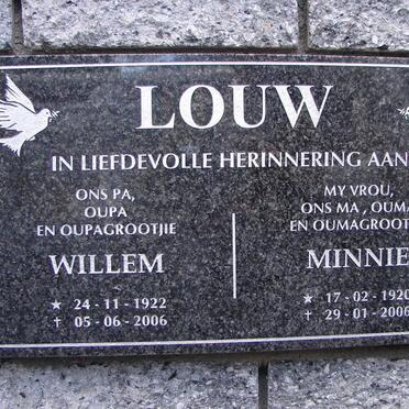 LOUW Willem 1922-2006 &amp; Minnie 1920-2006