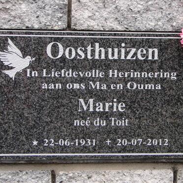 OOSTHUIZEN Marie nee DU TOIT 1931-2012