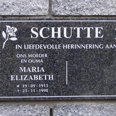 SCHUTTE Maria Elizabeth 1933-1998