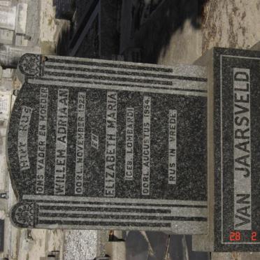 JAARSVELD Willem Adriaan, van -1922 &amp; Elizabeth Maria LOMBARD -1954