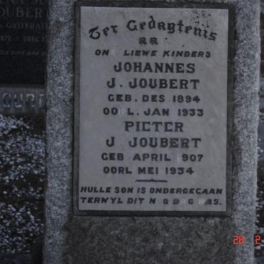 JOUBERT Johannes J. 1894-1933 :: JOUBERT Pieter J.  1907-1934
