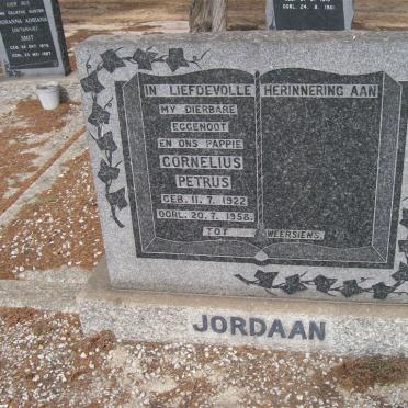 JORDAAN Cornelius Petrus 1922-1958