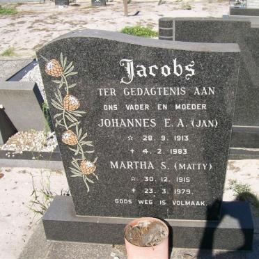 JACOBS Johannes E.A. 1913-1983 &amp; Martha S. 1915-1979